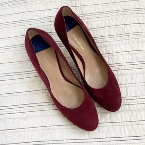 Stuart Weitzman Suede Almond Toe Platform Heels in Burgundy or Wine Red size 7